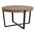Table ronde extensible - bois - beige - interiors