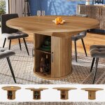 Table ronde extensible couleur noyer table a manger ronde extensible table ovale salle � manger avec ...