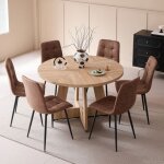 Table ronde - table � manger avec pi�tement en bois - table dassemblage design - table � manger contemporaine ...
