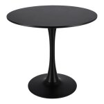 Table ronde noire moderne pour salon salle � manger cuisine