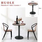 Table ronde � pied unique table � manger table dappoint d�contract�e - 60 * 60 * 72 cm - base en fer ...