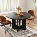 Table ronde pliable moderne pour 4 personnes table carre seul pour salle  manger 120 x 120 x 75 cm ...