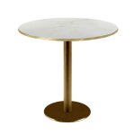Table ronde � 70 cm rome bistrot marbre translucide