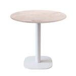 Table ronde � 70 cm - mod�le round pied blanc ch�ne bosco