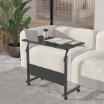 Table roulante de lit canap pour ordinateur portable hauteur rglable 80x40cm noir - sogeshome