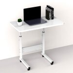 Table roulante de lit canap pour ordinateur portabletable dappoint hauteur rglable60x40x69 - 90 cmblanc ...