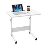Table roulante de lit canap�bureau dordinateur hauteur r�glableavec fente pour cartes et porte - gobeletsblanc ...