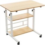 Table roulante pour lit canap�hauteur r�glable2 etag�res60x40x63 - 91 cmbureau avec rangement ouvertesch�ne ...