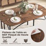 Table salle  manger 4 personnes - relax4life - table de cuisine avec 2 bancs - cadre en mtal - peu ...