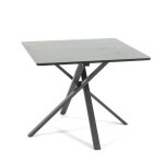 Table de salle � manger carr�e carlo - plateau en stratifi� et base en m�tal - design unique et �l�gant ...