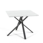 Table de salle � manger carr�e carlo - plateau en stratifi� et base en m�tal - design unique et �l�gant ...