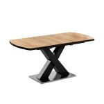 Table de salle � manger chinto 120x80cm extensible noir / ch�ne rustique vicco 51274
