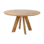 Table de salle � manger elya ? ronde diam�tre 140 cm ? bois massif de manguier ? style rustique