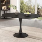 Table de salle à manger extensible - table de cuisine ovale - moderne et simple100 / 140x100x75cm - noir ... Table de salle à manger extensible - table de cuisine ovale - moderne et simple100 / 140x100x75cm - noir ...