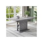 Table de salle  manger extensible - muvoe - aspect bton - multifonctionnelle - design lgant - montage ...