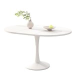 Table salle  manger extensible ovale 100 / 140x100x75 cm basse dcontracte moderne minimaliste blanc ...