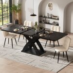 Table de salle � manger extensibletable � rallonges pour 6 personnestable de salon seule 120 - 160x80x75 ...
