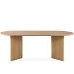 Table de salle à manger faber ovale 204 cm pour 10 personnes style moderne chêne clair Table de salle à manger faber ovale 204 cm pour 10 personnes style moderne chêne clair