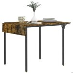 Table de salle  manger - homcom - avec 2 rabats style industriel extensible pour petit espace table ...
