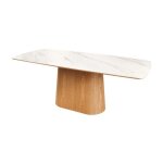 Table de salle à manger lumea ? rectangulaire 200 cm ? plateau céramique effet marbre blanc et pied aspect ... Table de salle à manger lumea ? rectangulaire 200 cm ? plateau céramique effet marbre blanc et pied aspect ...