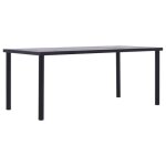 Table de salle  manger noir et gris bton - vidaxl - 200x100x75 cm - contemporain - adulte