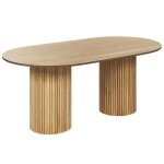 Table de salle � manger ovale 180 x 100 cm bois clair sheridan