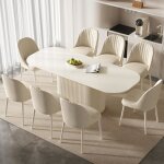 Table de salle � manger ovale 220 cm table longue pour 8 personnes mobilier moderne pour salon ou salle ...