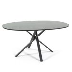 Table de salle  manger ovale carlo plateau en stratifi et base en mtal design unique lgant 150x100 ...