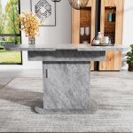 Table de salle  manger ovale extensible - gris - 110x70 cm - 4  6 personnes - bois - design moderne ...