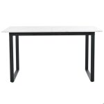 Table de salle  manger - non spcifi - 180x80 - pieds en mtal - mdf aspect marbre - 6 places