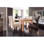 Table de salle à manger rectangulaire extensible en bois hêtre massif huilé naturel - longueur 160 - ... Table de salle à manger rectangulaire extensible en bois hêtre massif huilé naturel - longueur 160 - ...