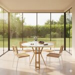 Table de salle � manger ronde 100cm pour 4 personnes plateau effet marbre blanc et pieds en m�tal dor� ...