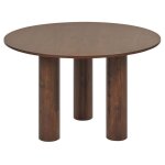 Table de salle � manger ronde d 120 cm bois fonc� orin
