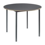 Table de salle à manger ronde lindesberg mdf acier 100 x 75 cm gris effet chêne noir Table de salle à manger ronde lindesberg mdf acier 100 x 75 cm gris effet chêne noir