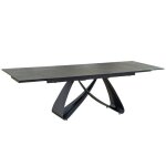 Table de salle � manger zarel ? extensible 180 � 260 cm ? rectangulaire ? c�ramique et verre tremp� effet ...