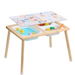 Table sensorielle pour tout - petits - duoku - 3 bacs de rangement - tableau dactivit�s double face - ...