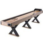 Table de shuffleboard - vevor - 3485 cm de long - table de jeu de palets et de quilles 2 - en - 1 pour ...
