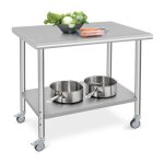 Table de travail cuisine avec roulettes - plan de travail cuisine - table travail inox 76 x 60 x 86 cm ... Table de travail cuisine avec roulettes - plan de travail cuisine - table travail inox 76 x 60 x 86 cm ...