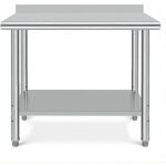 Table de travail cuisine sans roulettes - plan de travail cuisine - table travail inox 60 x 60 x 86 cm ...