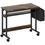 Table de travail avec hauteur ajustable dimensions 92 x 40 cm ordinateur sur roulettes surface inclinable ...