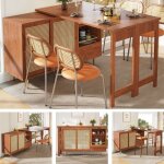 Table verticale pivotante � 360� (corps principal: 107 x 40 x 714 cm) table verticale marron design extensible ...