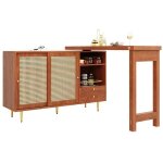 Table verticale pivotante � 360� table de salle � manger extensible meubles de bar ilot central cuisine ...