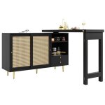 Table verticale pivotante  360 table de salle  manger extensible meubles de bar ilot central cuisine ...