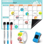 Tableau blanc magn�tique pour r�frig�rateur calendrier familial mensuel et hebdomadaire avec 3 marqueurs ...