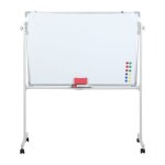 Tableau blanc magn�tique sur roulettes 60x90x160cm avec 5 marqueurs 12 clous magn�tiques et 1 gomme m1 ...