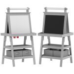 Tableau chevalet enfant aiyaplay 3 en 1 tableau blanc magntique tableau  craie rouleau papier 2 paniers ...