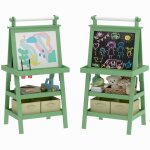 Tableau chevalet enfant aiyaplay 3 en 1 tableau blanc magntique tableau  craie rouleau papier 2 paniers ...