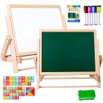 Tableau chevalet enfant en bois - marsee - double face magn�tique tableau - avec accessoires alphabet ...