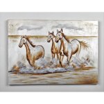 Tableau d�co chevaux 2 - toile peinte � la main - 50 x 70 x 3 cm