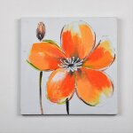 Tableau dco fleurs 139 - toile peinte  la main - 30 x 30 x 25 cm